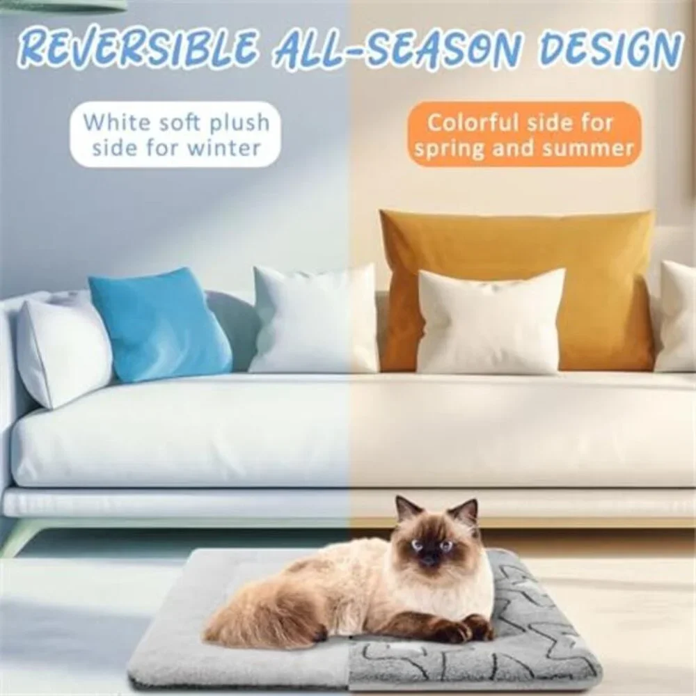 Self Warming Cat Mat 2 Pack Thermal Pet Bed Pad Reversible Machine Washable